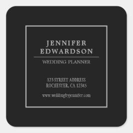 Modern elegant professioneel zwart grijs product vierkante sticker