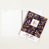 Modern Elegant Purple and Gold Floral Botanical Planner (Display)
