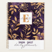 Modern Elegant Purple and Gold Floral Botanical Planner (Voorkant)
