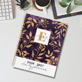 Modern Elegant Purple and Gold Floral Botanical Planner