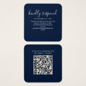 Modern Elegant QR Code RSVP Bruiloft Website Kaart (Voorkant /achterkant)