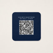 Modern Elegant QR Code RSVP Bruiloft Website Kaart (Achterkant)