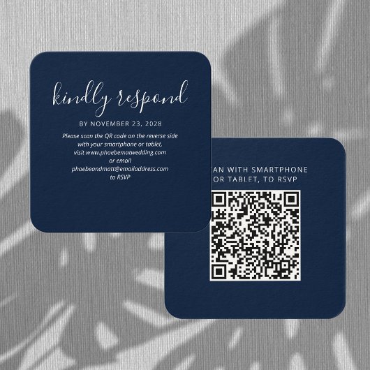 Modern Elegant QR Code RSVP Bruiloft Website Kaart