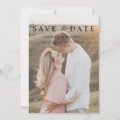 Modern Elegant QR Code Script 2 Foto Bruiloft Save The Date (Voorkant)