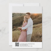 Modern Elegant QR Code Script 2 Foto Bruiloft Save The Date (Achterkant)