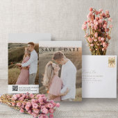 Modern Elegant QR Code Script 2 Foto Bruiloft Save The Date