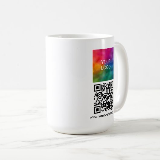 Modern Elegant QR Code Upload Logo Template Koffiemok (Voorkant rechts)