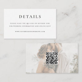 Modern Elegant QR Code Wedding Mini Informatiekaartje