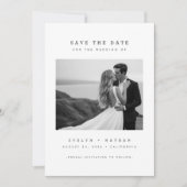 Modern Elegant QR Code Wedding Photo Save The Date Kaart (Voorkant)