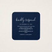 Modern Elegant QR Code Wedding RSVP Card Vierkante Visitekaartjes (Voorkant)