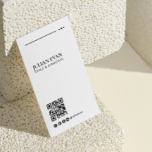 Modern Elegant QR Code zwart & wit Minimalistisch