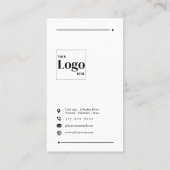 Modern Elegant QR Code zwart & wit Minimalistisch Visitekaartje (Achterkant)