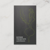 Modern Elegant Radijs Grijs Groen Visitekaartje (Voorkant)