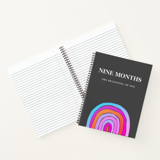 Modern Elegant Rainbow Beauty Zwangerschapscadeau Notitieboek (Binnen)