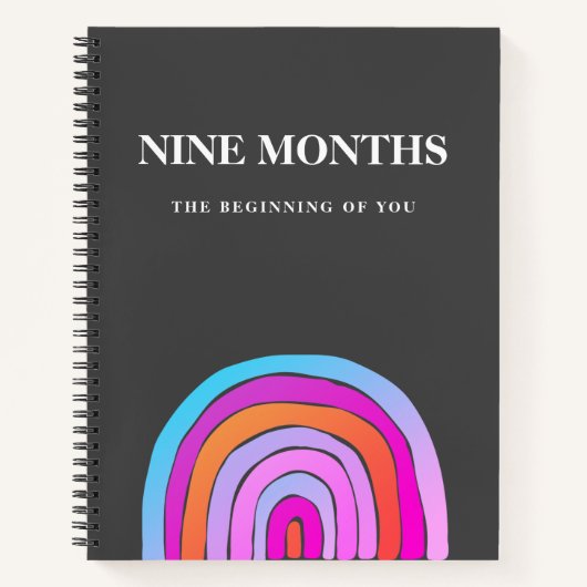 Modern Elegant Rainbow Beauty Zwangerschapscadeau Notitieboek (Voorkant)