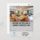 Modern Elegant Real Estate Agent Custom Briefkaart (Voorkant / Achterkant)