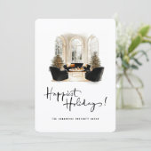 Modern Elegant Real Estate Corporate Christmas  Feestdagenkaart (Staand voorkant)