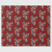 Modern Elegant Red Berries op donkerrood Cadeaupapier (Vlak)