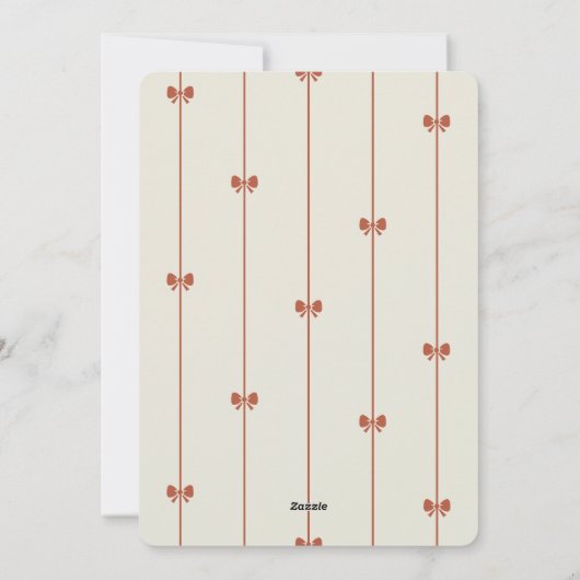 Modern Elegant Red Bow Family Kids Photo Christmas Feestdagenkaart (Achterkant)