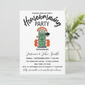 Modern Elegant Red Brick Housewarming Party Kaart (Staand voorkant)