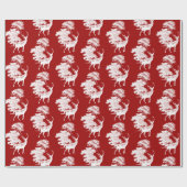 Modern Elegant Red Deer Land Toile Cadeaupapier (Vlak)