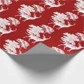Modern Elegant Red Deer Land Toile Cadeaupapier (Hoek)