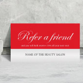 Modern Elegant Red Faux Silver Referral Kaart