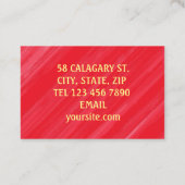 Modern Elegant Red Glamour Visitekaartje (Achterkant)
