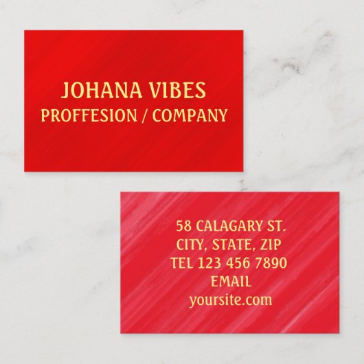Modern Elegant Red Glamour Visitekaartje (Voorkant / Achterkant)