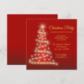 Modern Elegant Red Gold Kerstmis Kaart (Voorkant / Achterkant)