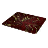 Modern Elegant Red & Gold Marble Swirl Snijplank (Hoek)