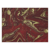 Modern Elegant Red & Gold Marble Swirl Tafelkleed (Voorkant (Horizontaal))