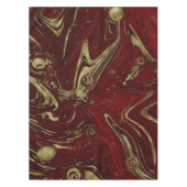 Modern Elegant Red & Gold Marble Swirl Tafelkleed (Voorkant)