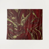Modern Elegant Red & Gold Marble Swirl Wandkleed (Voorkant (horizontaal))