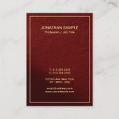Modern Elegant Red & Gold Template Mighty Vertical Visitekaartje (Achterkant)
