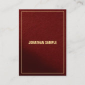 Modern Elegant Red & Gold Template Mighty Vertical Visitekaartje (Voorkant)