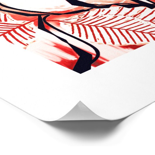 Modern Elegant Red Rose Art | Bloedweddenschap Poster (Hoek)