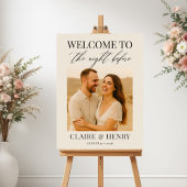 Modern Elegant Rehearsal Dinner Photo Welcome Sign Poster