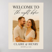 Modern Elegant Rehearsal Dinner Photo Welcome Sign Poster (Voorkant)