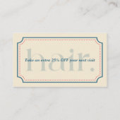 Modern Elegant Retro Blue Beauty Korting Kaart (Achterkant)