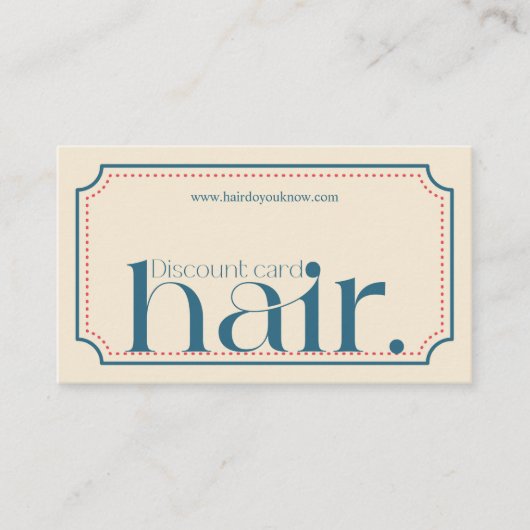Modern Elegant Retro Blue Beauty Korting Kaart (Voorkant)