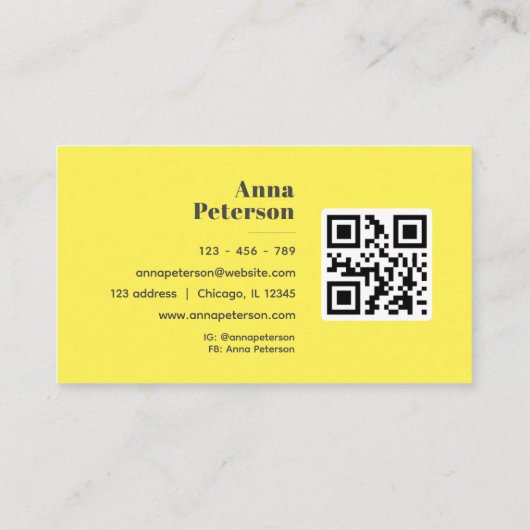 Modern Elegant Retro Daisy Zwart Geel Visitekaartje (Achterkant)