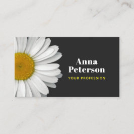Modern Elegant Retro Daisy Zwart Geel Visitekaartje