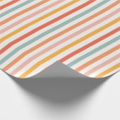 Modern Elegant Retro Kleurrijk Stripes Patroon Cadeaupapier (Hoek)