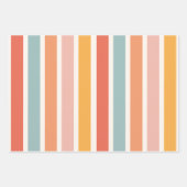 Modern Elegant Retro Kleurrijk Stripes Patroon Inpakpapier Vel (Voorkant)