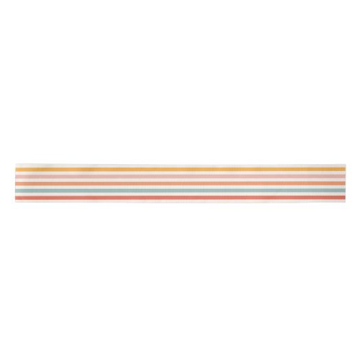 Modern Elegant Retro Kleurrijk Stripes Patroon Satijnen Lint (Voorkant)
