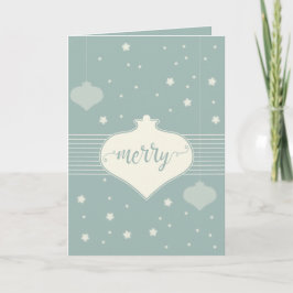 Modern & Elegant Retro 'Merry'-kerstkaart Feestdagen Kaart