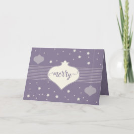 Modern & Elegant Retro 'Merry'-kerstkaart Feestdagen Kaart