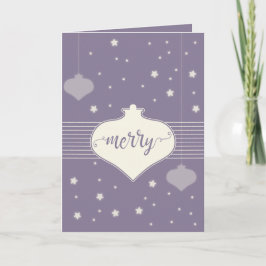 Modern & Elegant Retro 'Merry'-kerstkaart Feestdagen Kaart