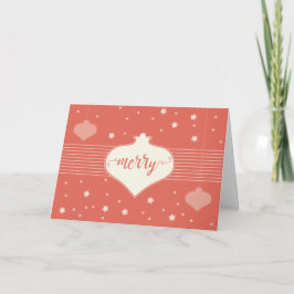 Modern & Elegant Retro 'Merry'-kerstkaart Feestdagen Kaart
